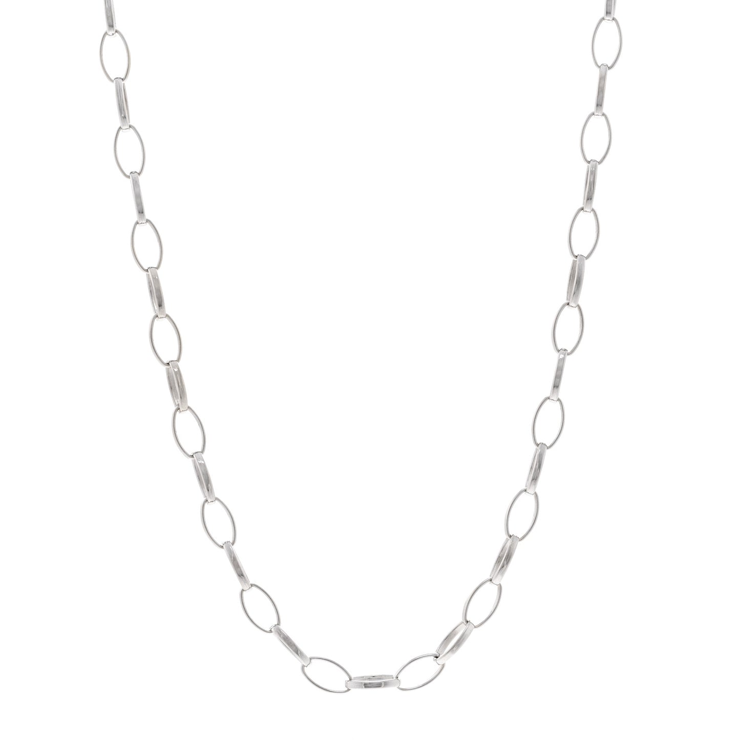 18K White Gold Medium Edith Link Necklace
