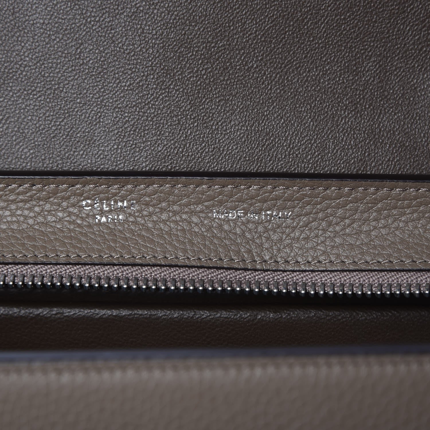 Celine Drummed Calfskin Suede Small Trapeze Souris 6 of 8