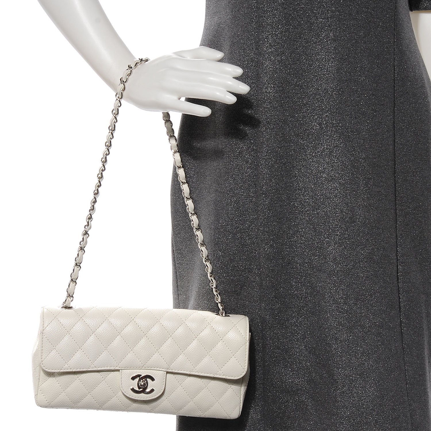 Chanel Caviar East West Flap White 2 of 7