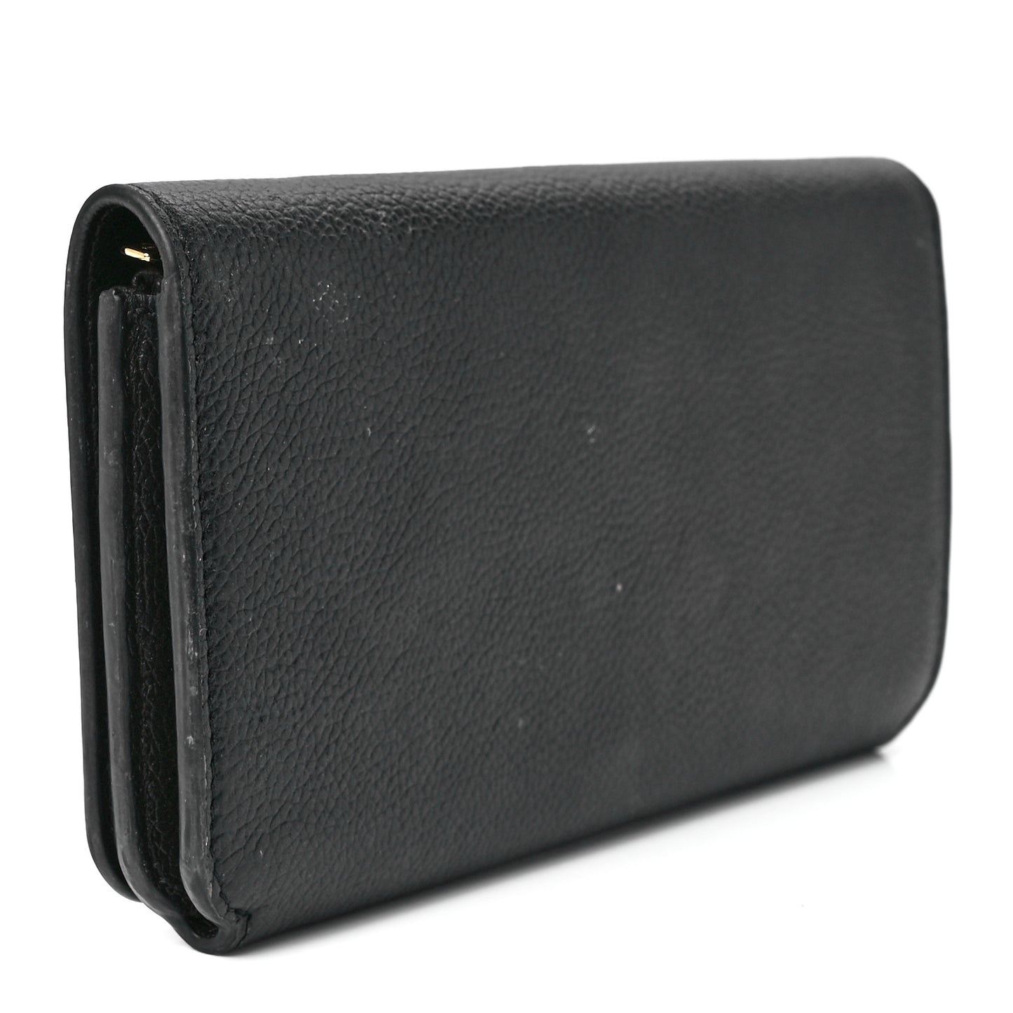 Grained Calfskin Logo Cash Thin Money Wallet Black White