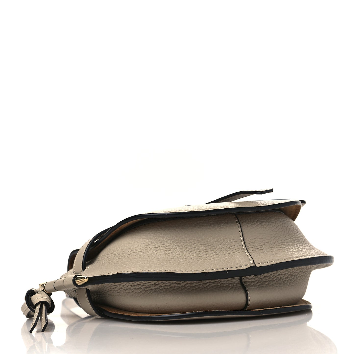 Pebble Grain Calfskin Mini Gate Dual Bag Light Oat