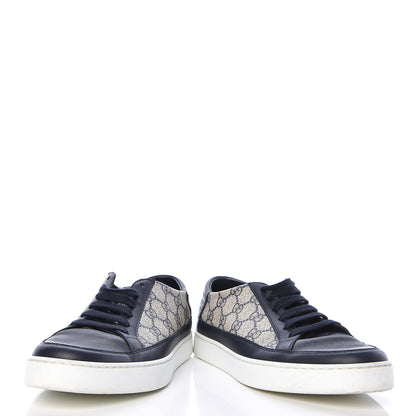 Gucci GG Supreme Monogram Calfskin Mens Low Top Sneakers 6 Blue Beige 6 of 14