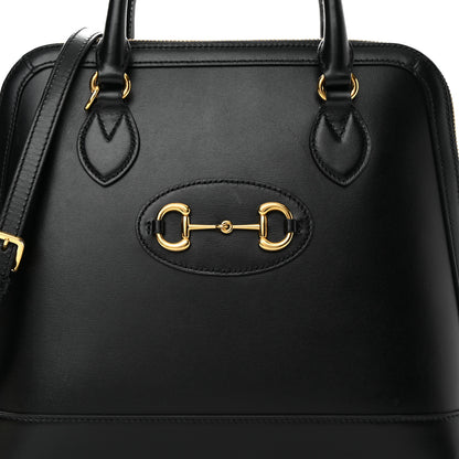 Gucci Boarded Plutone Calfskin Horsebit 1955 Top Handle Bag Black 9 of 15