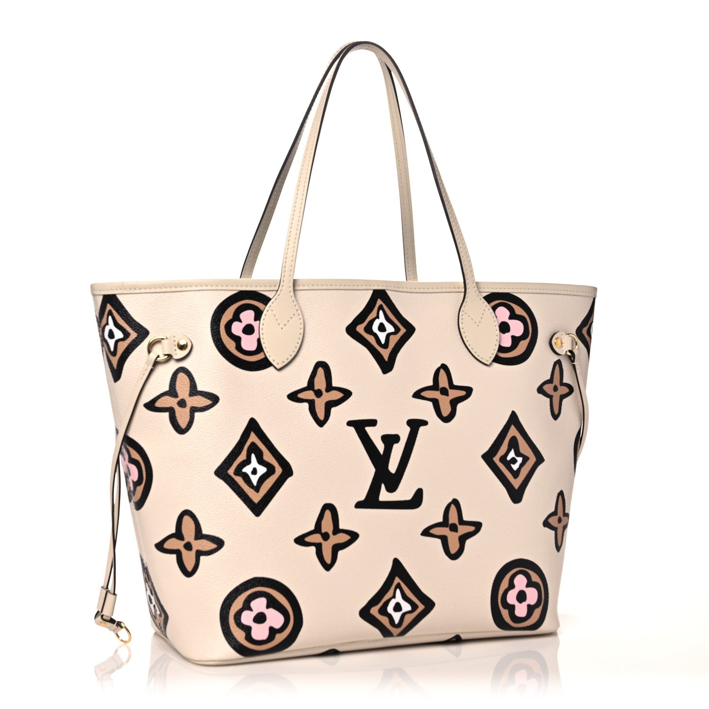 Monogram Giant Wild At Heart Neverfull MM Creme