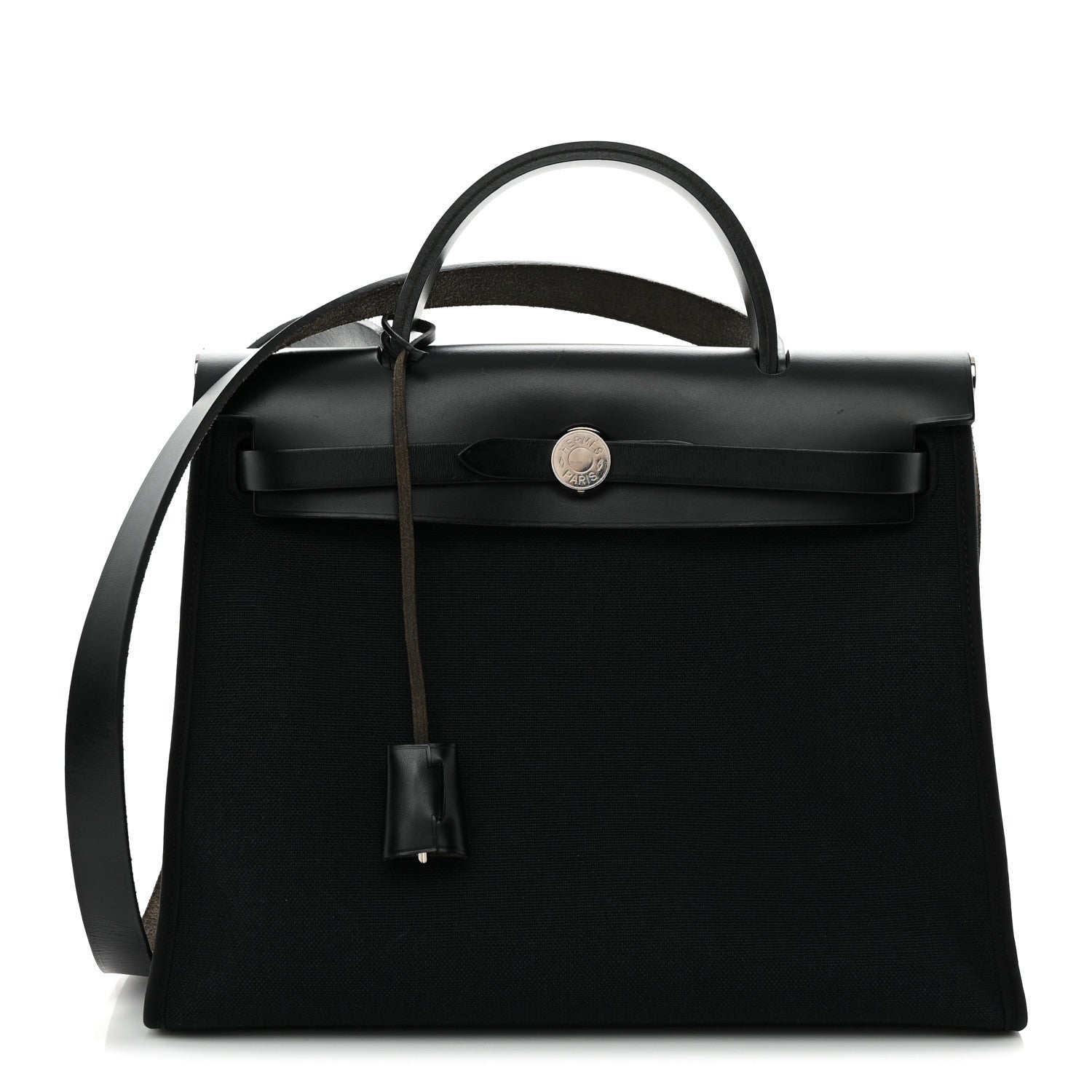 Hermes Military Toile Vache Hunter Herbag Zip PM 31 Black 1 of 12
