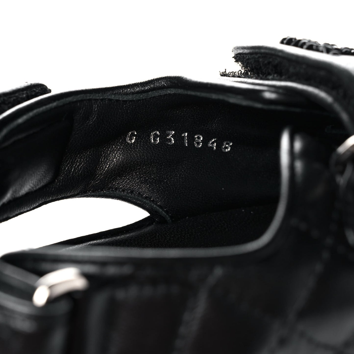 Lambskin Velcro Dad Sandals 36.5 Black