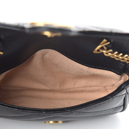 Gucci Calfskin Matelasse GG Marmont 2.0 Coin Purse On A Chain Black 5 of 8