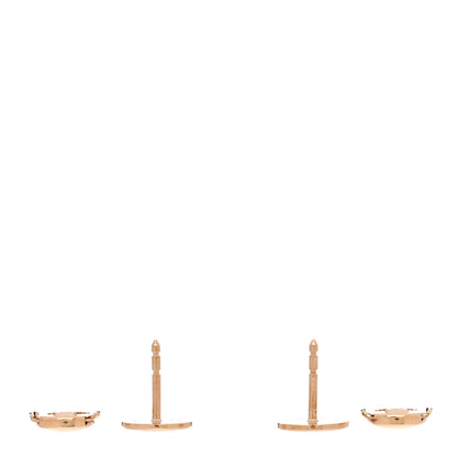 Hermes 18K Rose Gold TPM Ex-Libris Stud Earrings 3 of 5