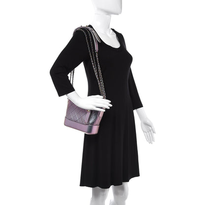 Chanel Iridescent Lambskin Calfskin Quilted Small Gabrielle Hobo Light Purple 3 of 11