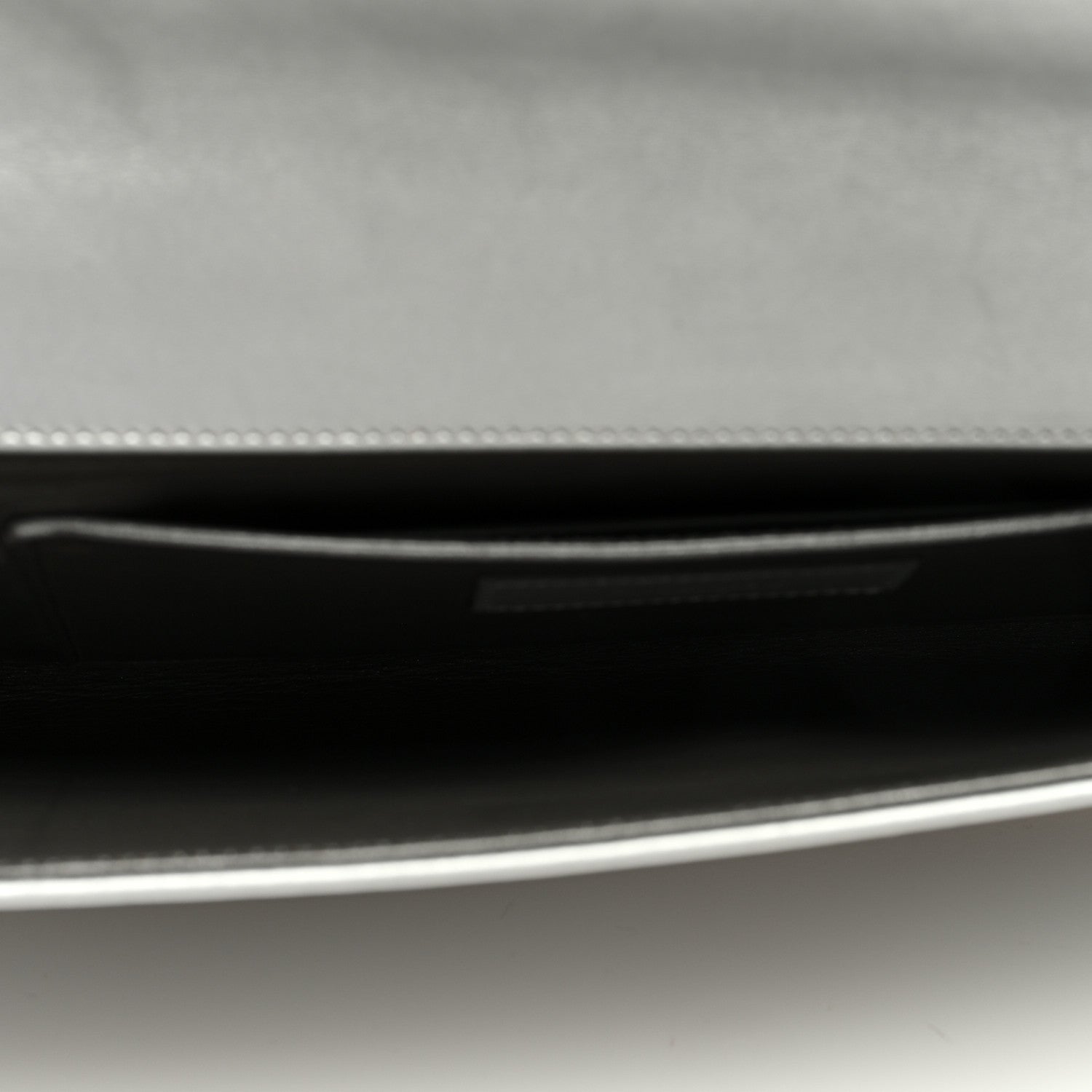 Saint Laurent Metallic Calfskin Diagonal Clutch Silver 5 of 7