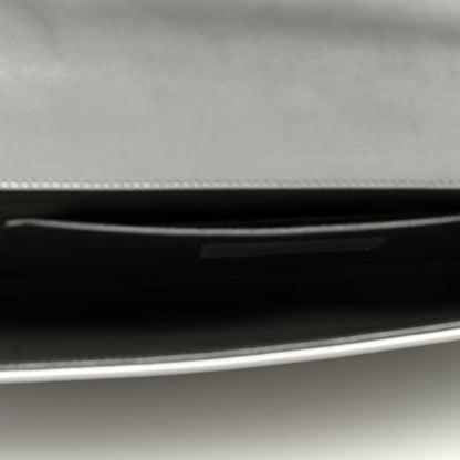 Saint Laurent Metallic Calfskin Diagonal Clutch Silver 5 of 7