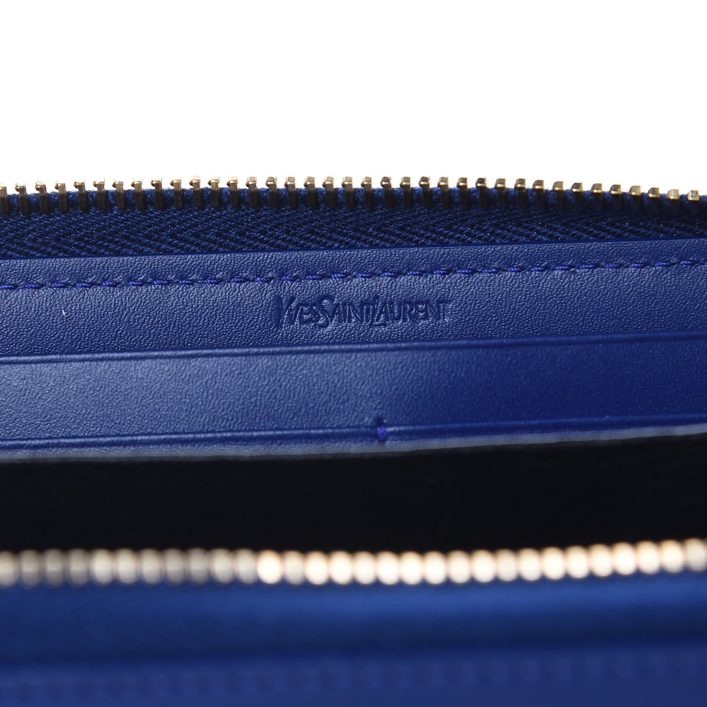 Patent Calfskin Belle De Jour Zip Around Wallet Royal Blue
