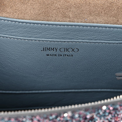 Jimmy Choo Glitter Florence Wallet on Chain Bubblegum Mix 6 of 9