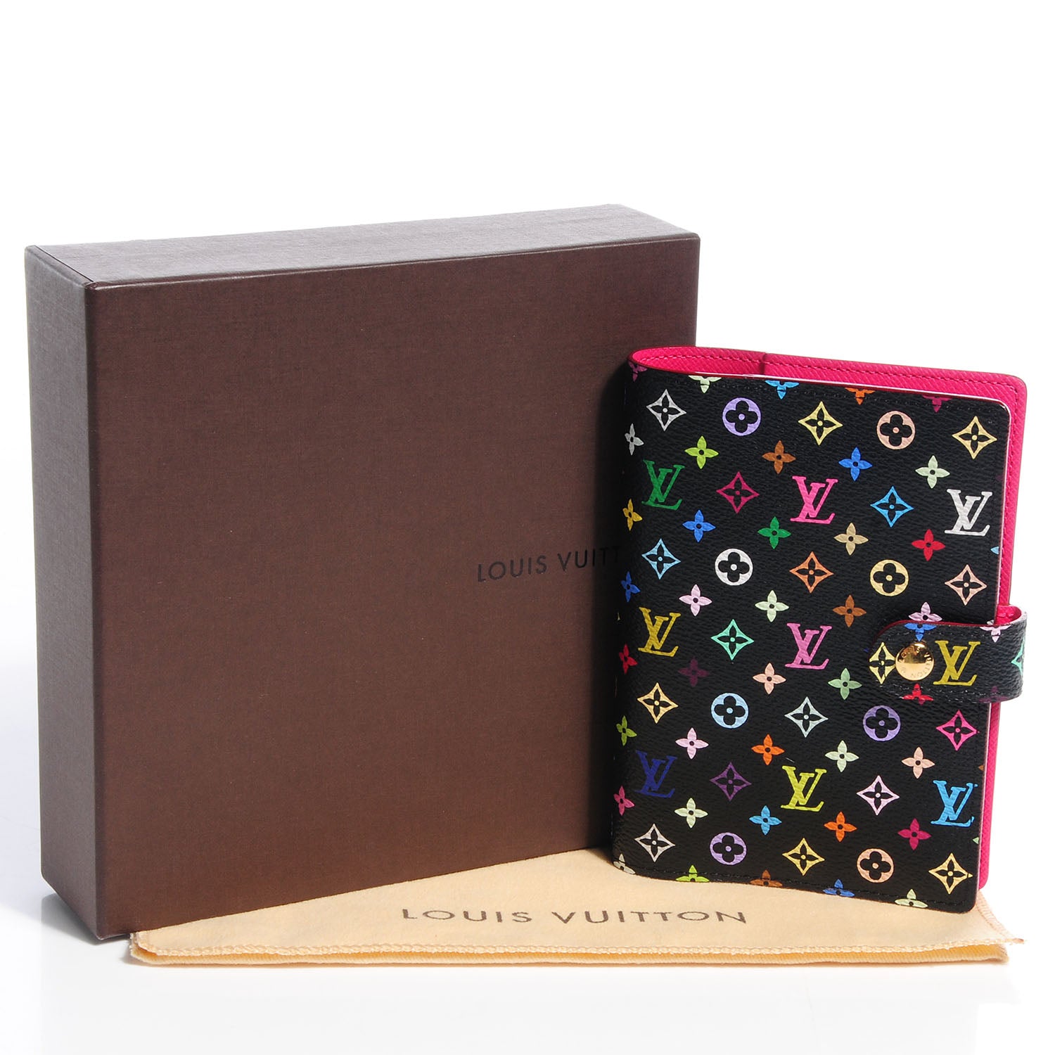 Louis Vuitton Monogram Multicolor Small Ring Agenda Black Grenade 5 of 8