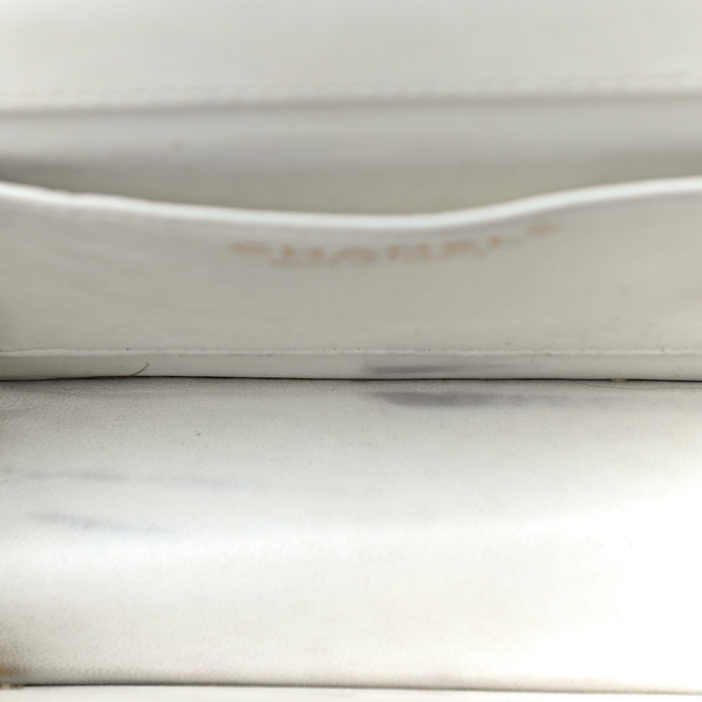 Glazed Calfskin Quilted Small Flap White