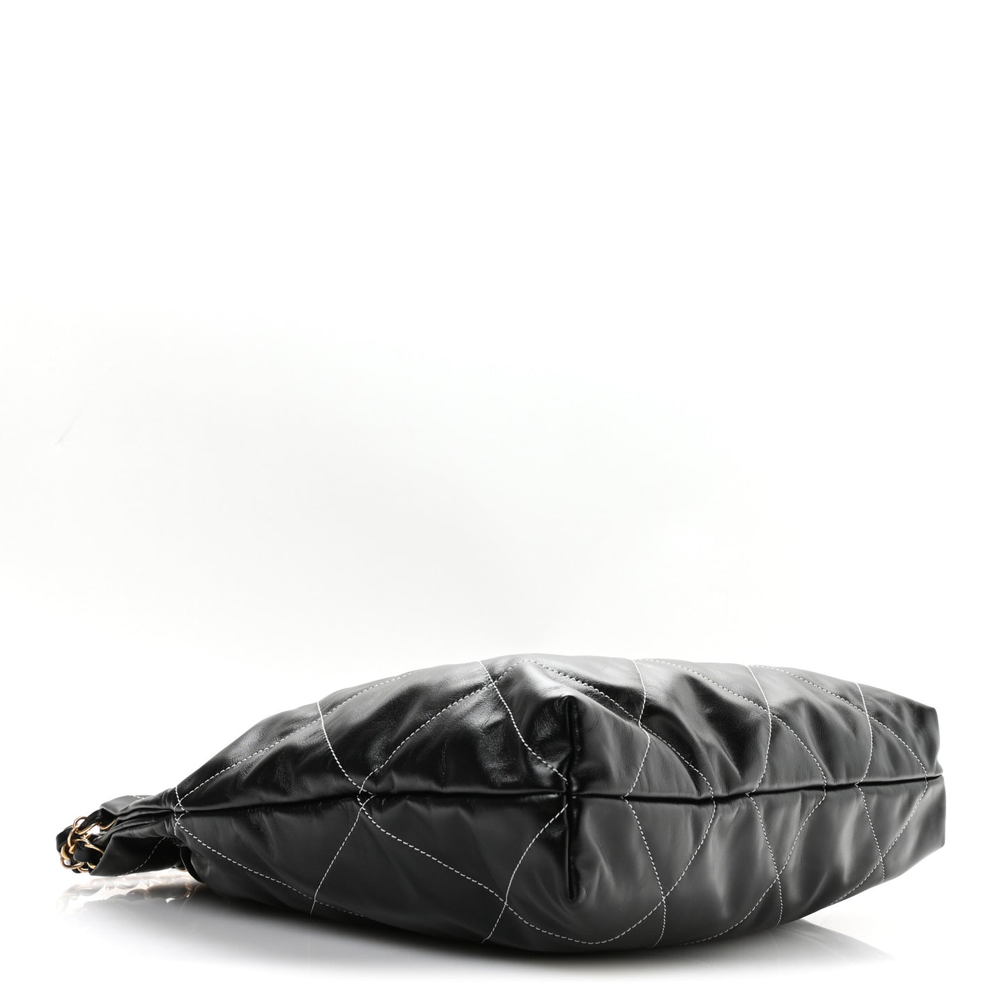 Shiny Calfskin Stitched Chanel 22 Black White