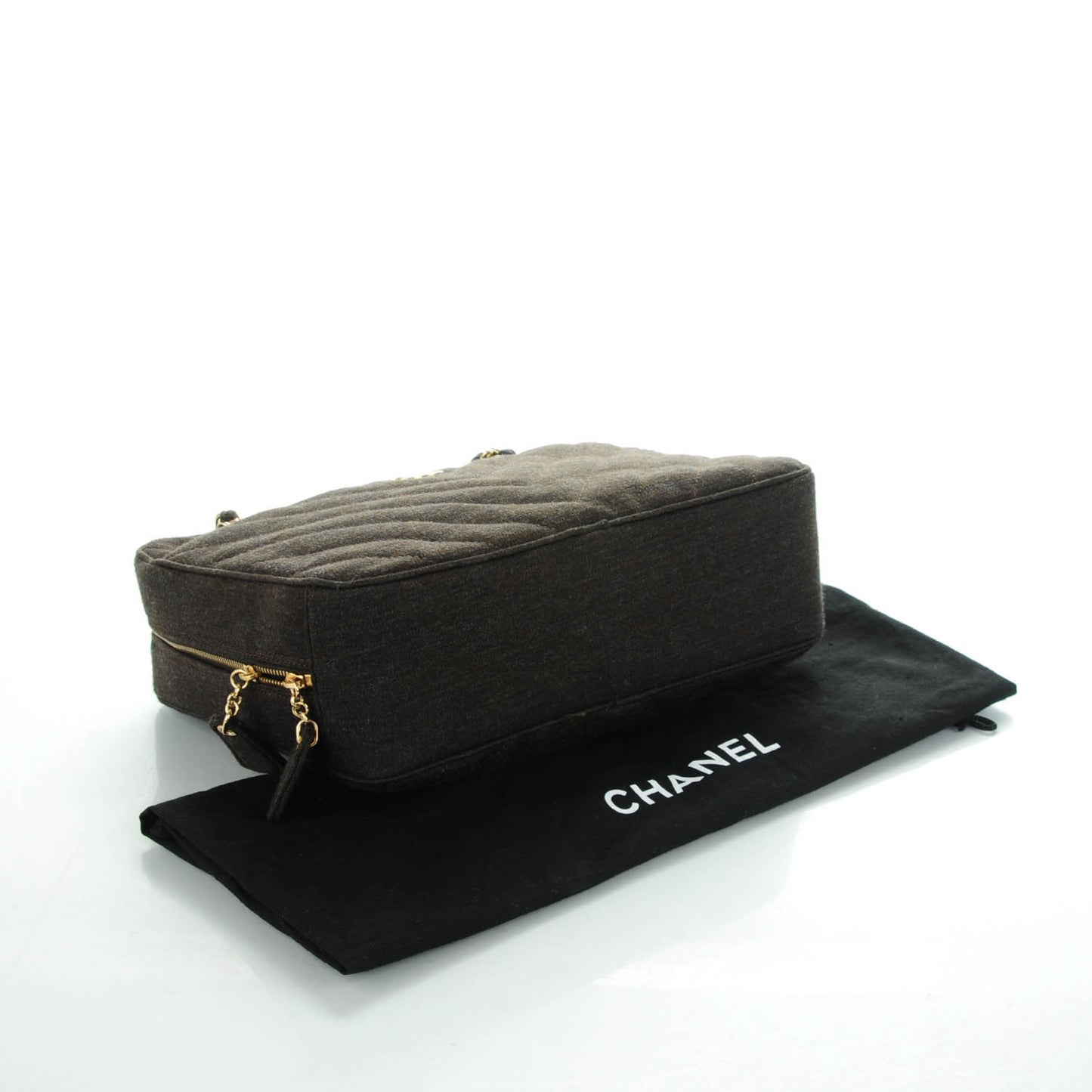 Jersey Chevron Quilted Camera Case Brown