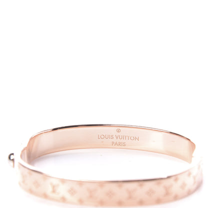 Louis Vuitton Brass Monogram Nanogram Cuff M Pink Gold 5 of 6