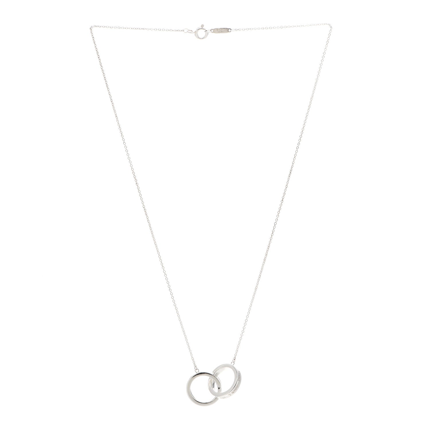 Tiffany Sterling Silver 1837 Interlocking Circles Pendant Necklace 3 of 5