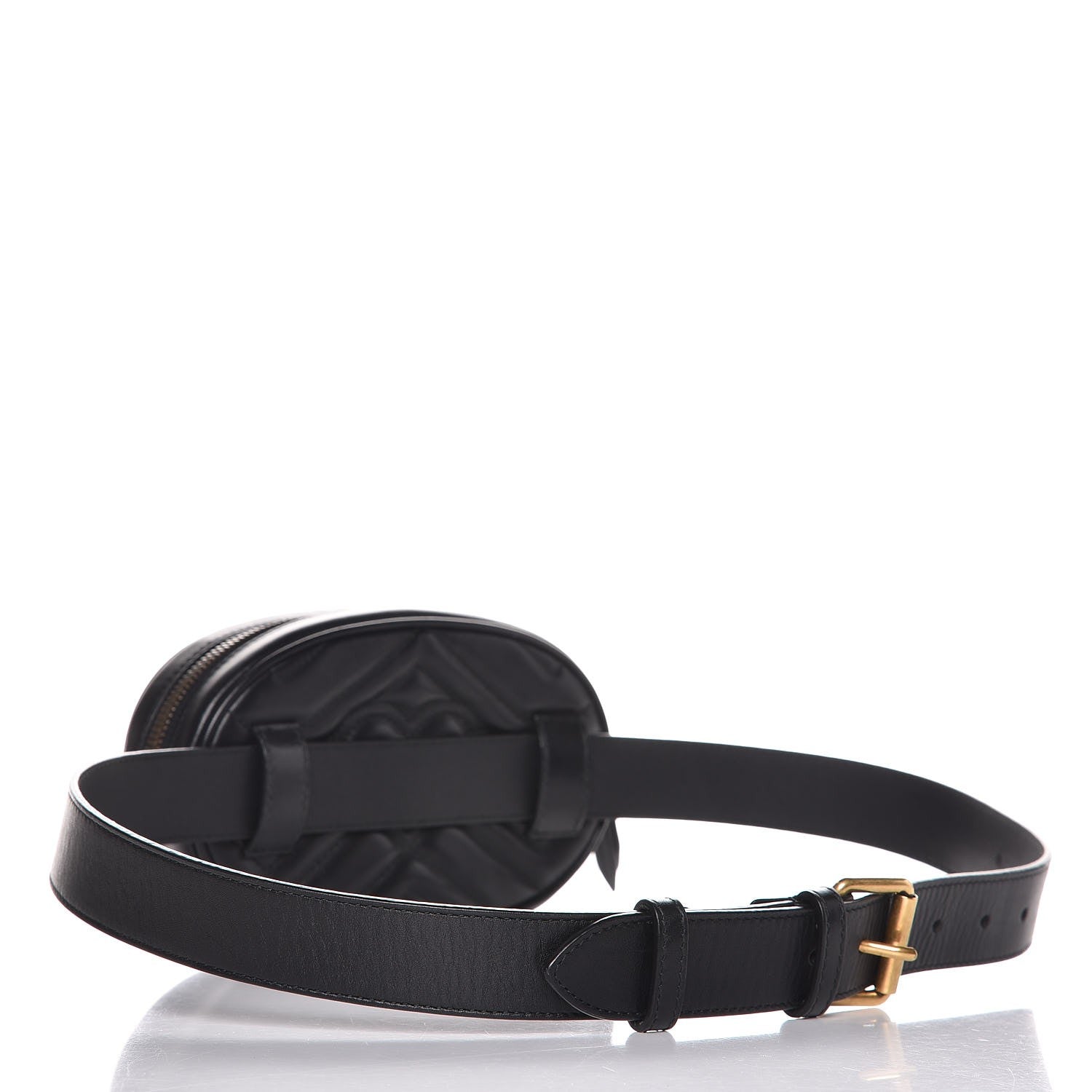 Gucci Calfskin Matelasse GG Marmont Belt Bag 85 34 Black 3 of 11