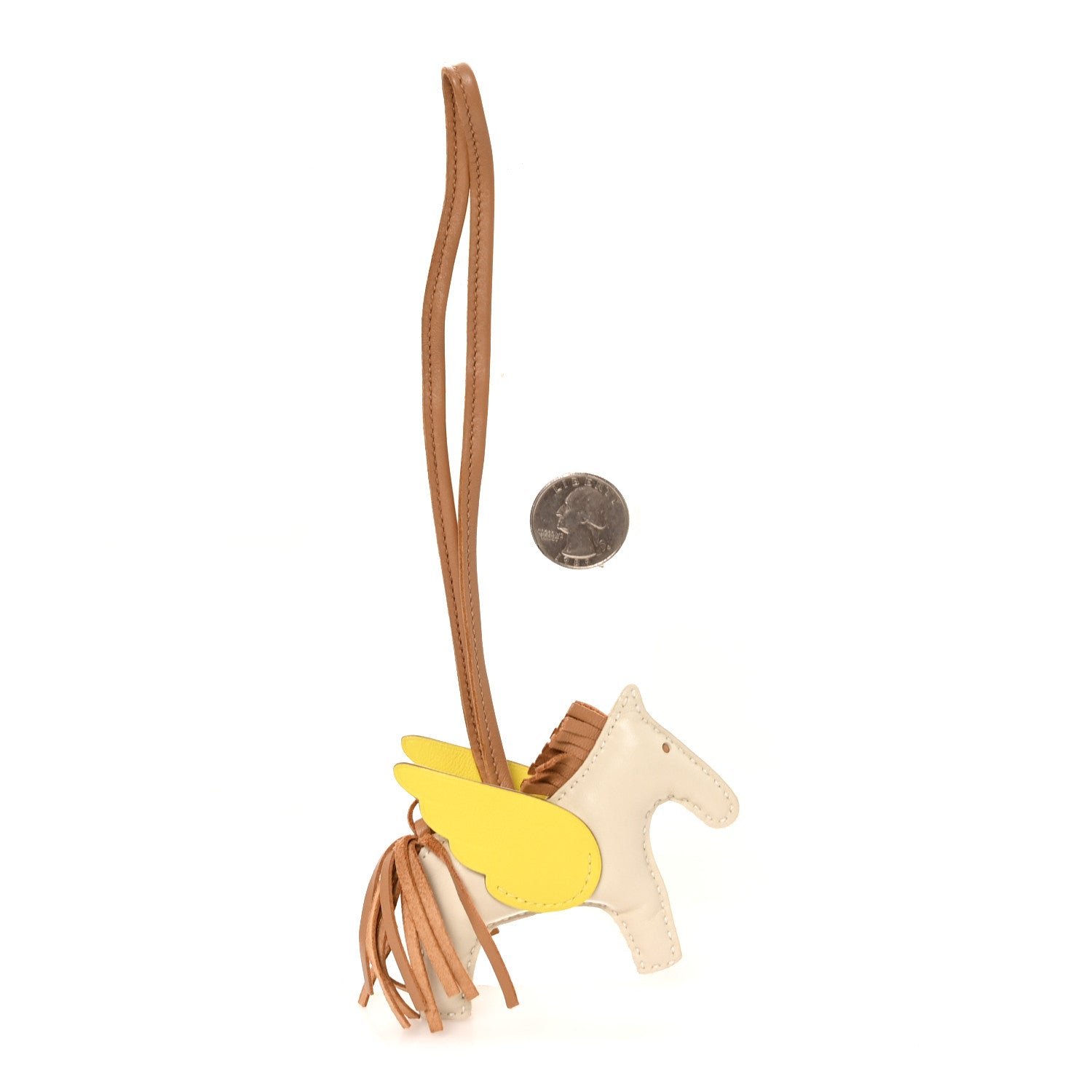 Hermes Milo Lambskin Grigri Rodeo Pegase Horse Bag Charm PM Craie Chai Lime 2 of 5
