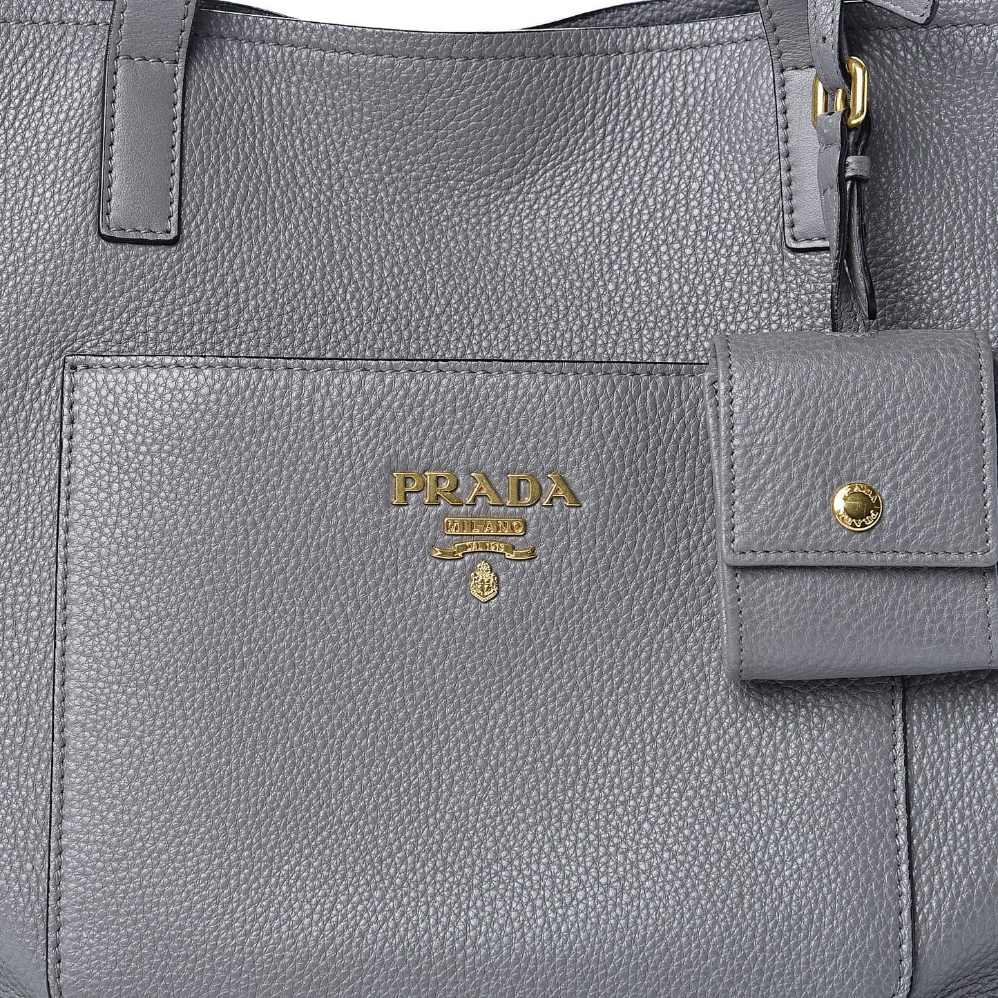 Vitello Daino Pocket Shopping Tote Marmo
