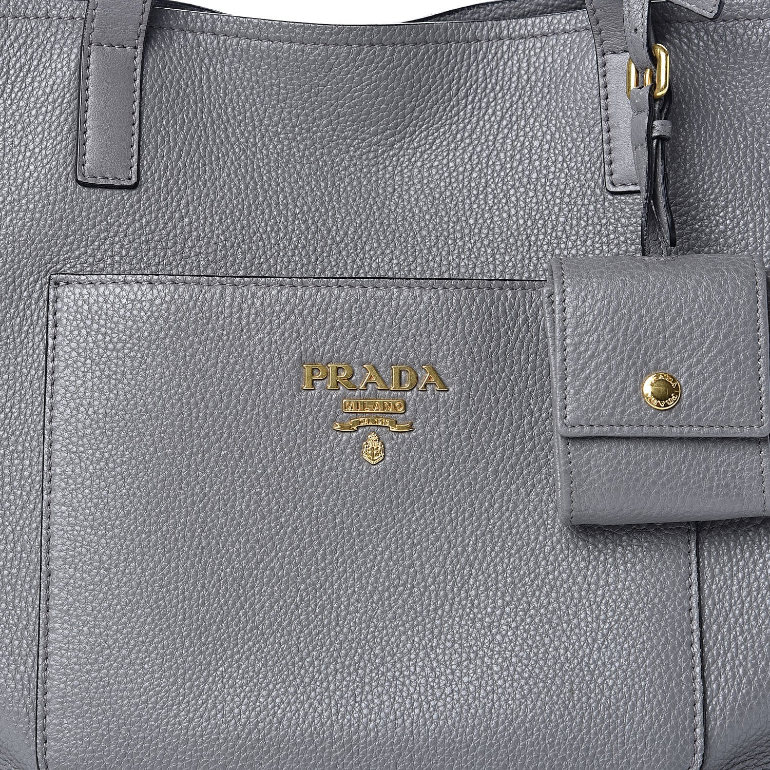 Prada Vitello Daino Pocket Shopping Tote Marmo 11 of 11