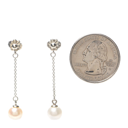 Tiffany Sterling Silver Pearl Ziegfeld Drop Earrings 2 of 5