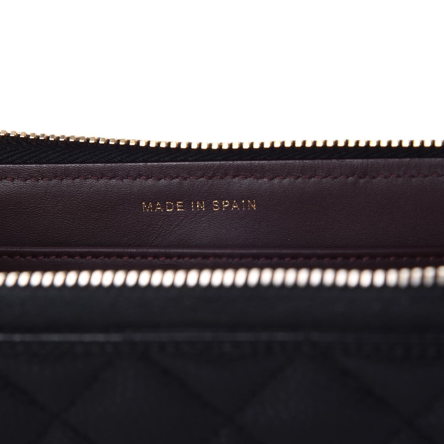 Caviar Quilted Large Gusset Zip Around Wallet Black