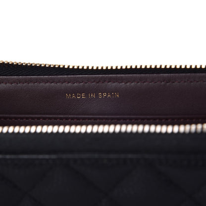 Chanel Caviar Quilted Large Gusset Zip Around Wallet Black 7 of 9