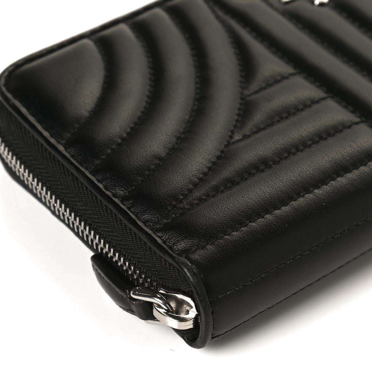 Soft Calfskin Diagramme Zip Around Wallet Black