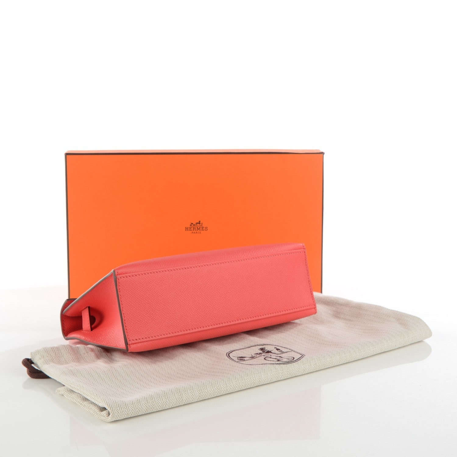 Hermes Epsom Kelly Pochette Clutch Rouge Pivoine 4 of 15