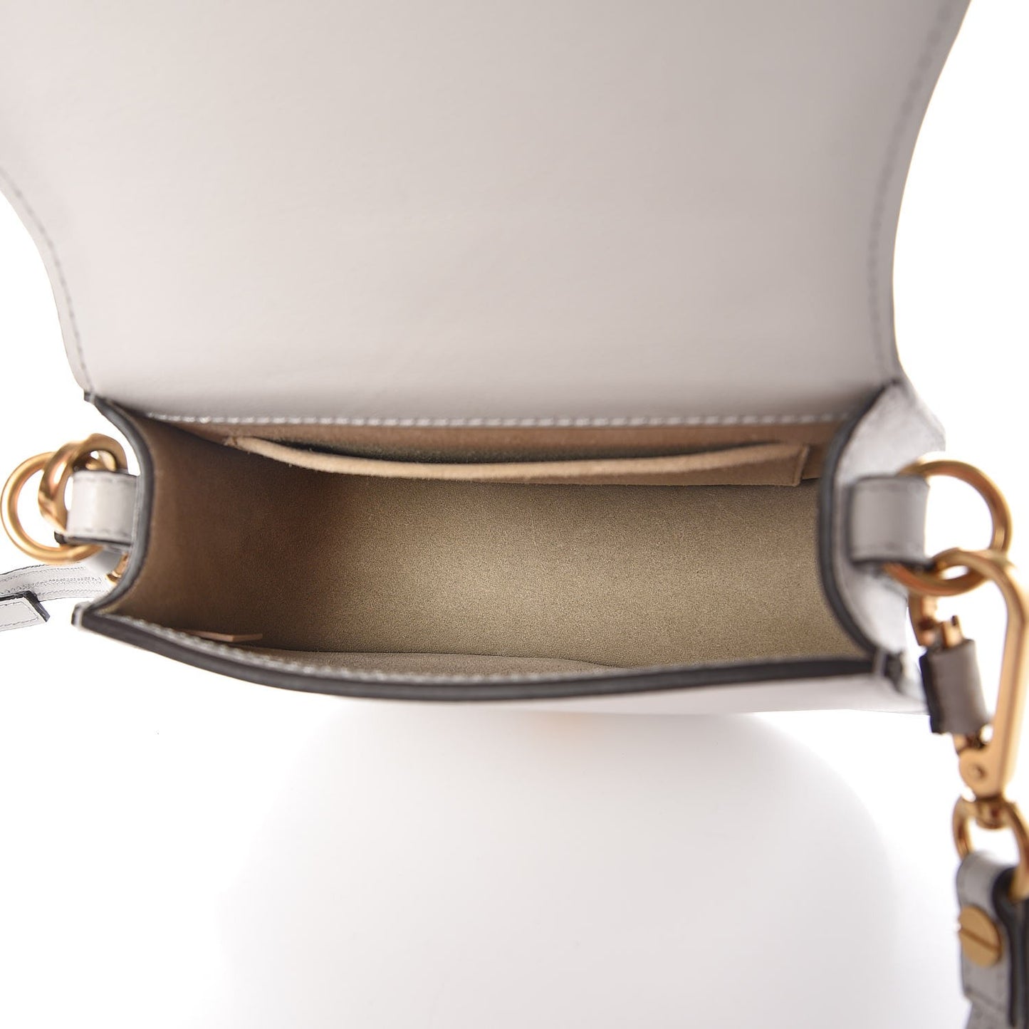 Calfskin Suede Small Nile Bracelet Bag Airy Grey