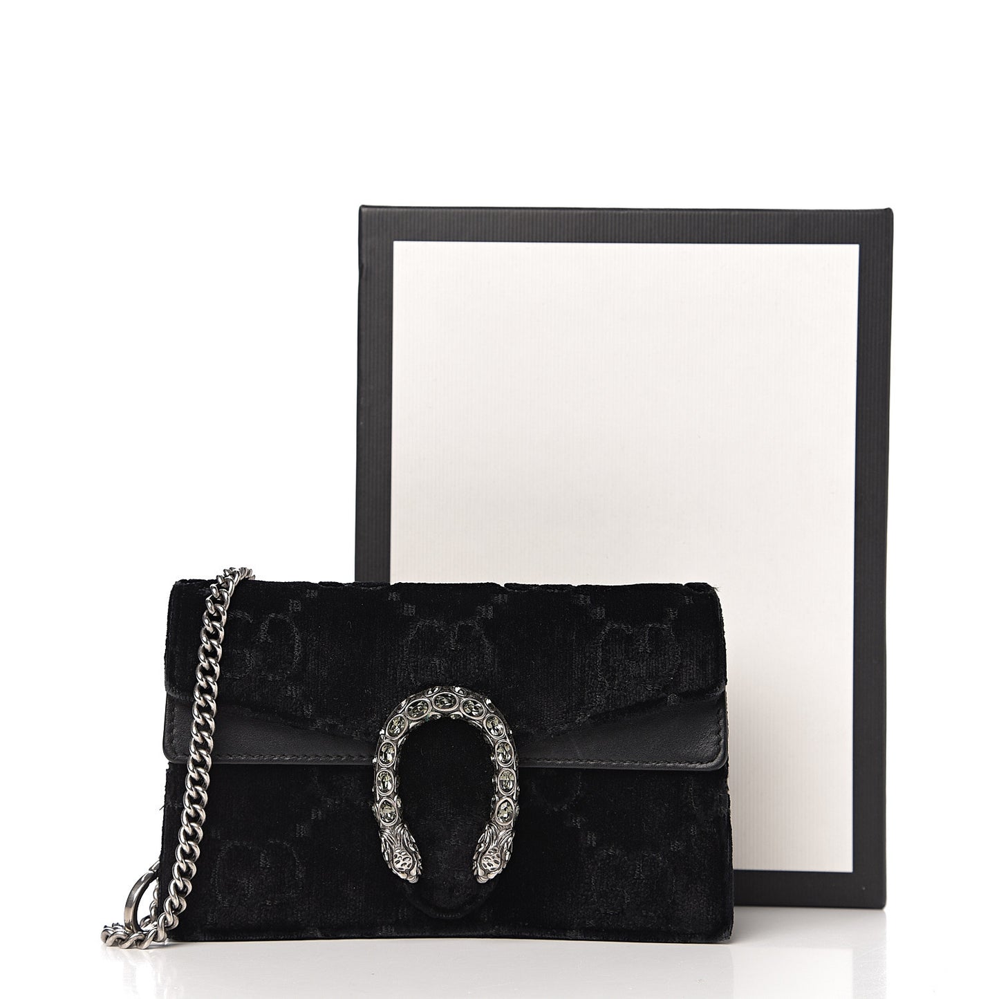 Velvet GG Monogram Super Mini Dionysus Shoulder Bag Black