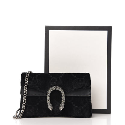 Gucci Velvet GG Monogram Super Mini Dionysus Shoulder Bag Black 12 of 12