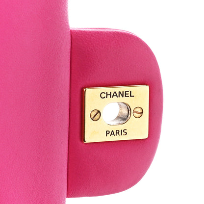 Chanel Lambskin Chevron Quilted Medium Double Flap Pink 7 of 11
