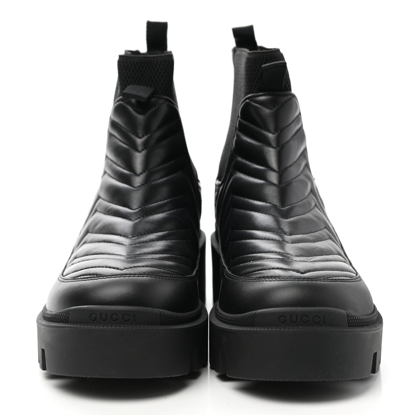 Calfskin Nappa Matelasse Frances Chelsea Boots 39 Black