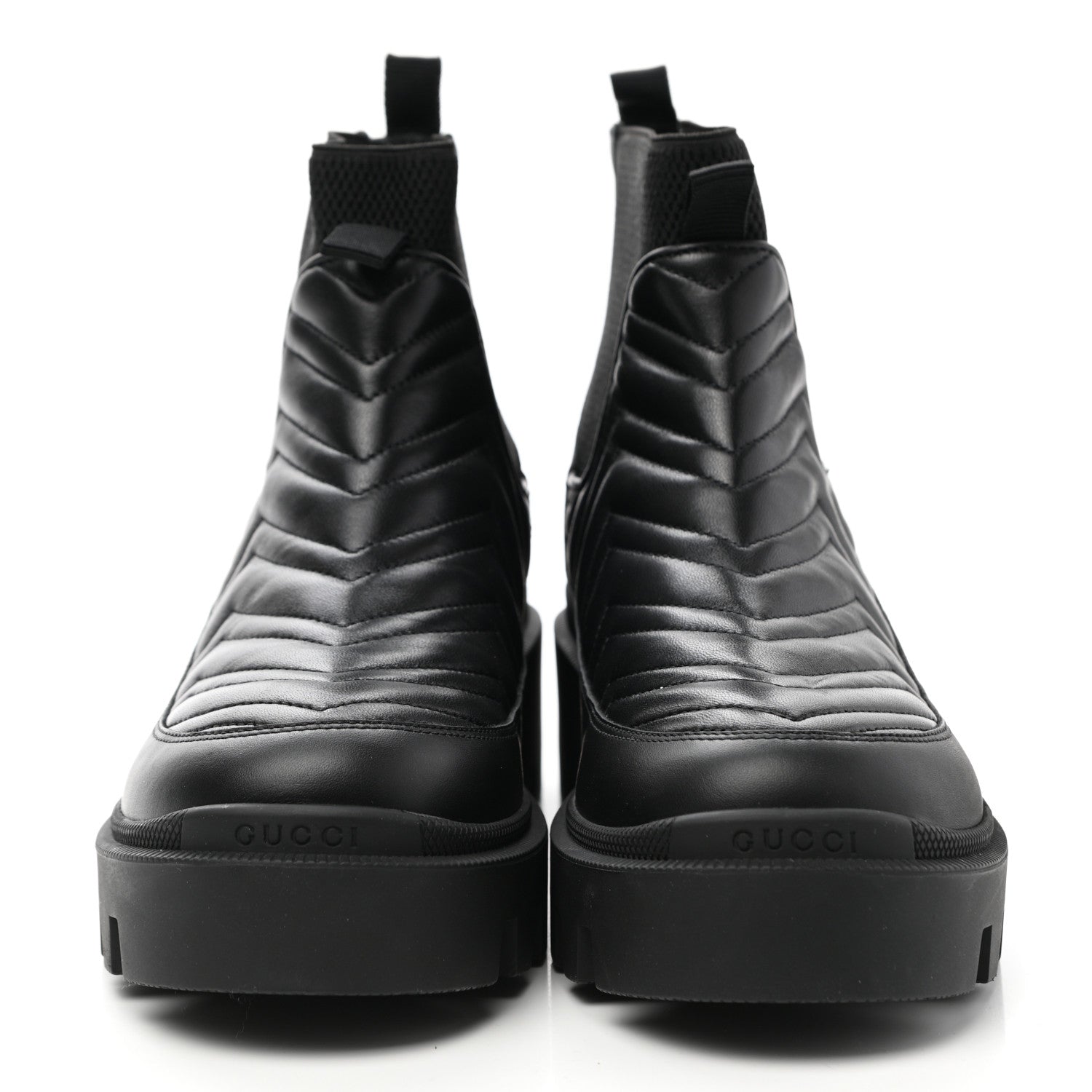 Gucci Calfskin Nappa Matelasse Frances Chelsea Boots 39 Black 2 of 9