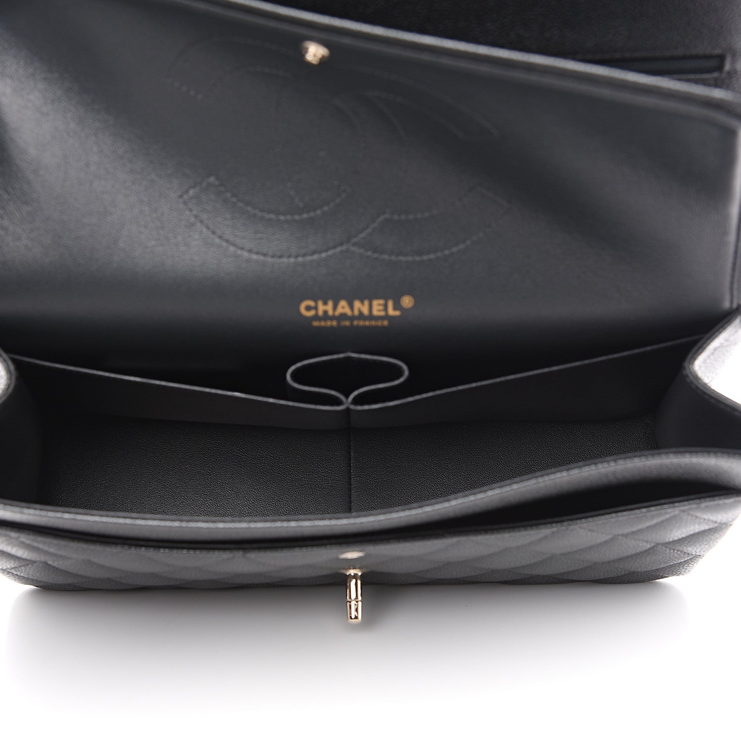 Chanel Caviar Quilted Jumbo Double Flap Grey 4 of 11