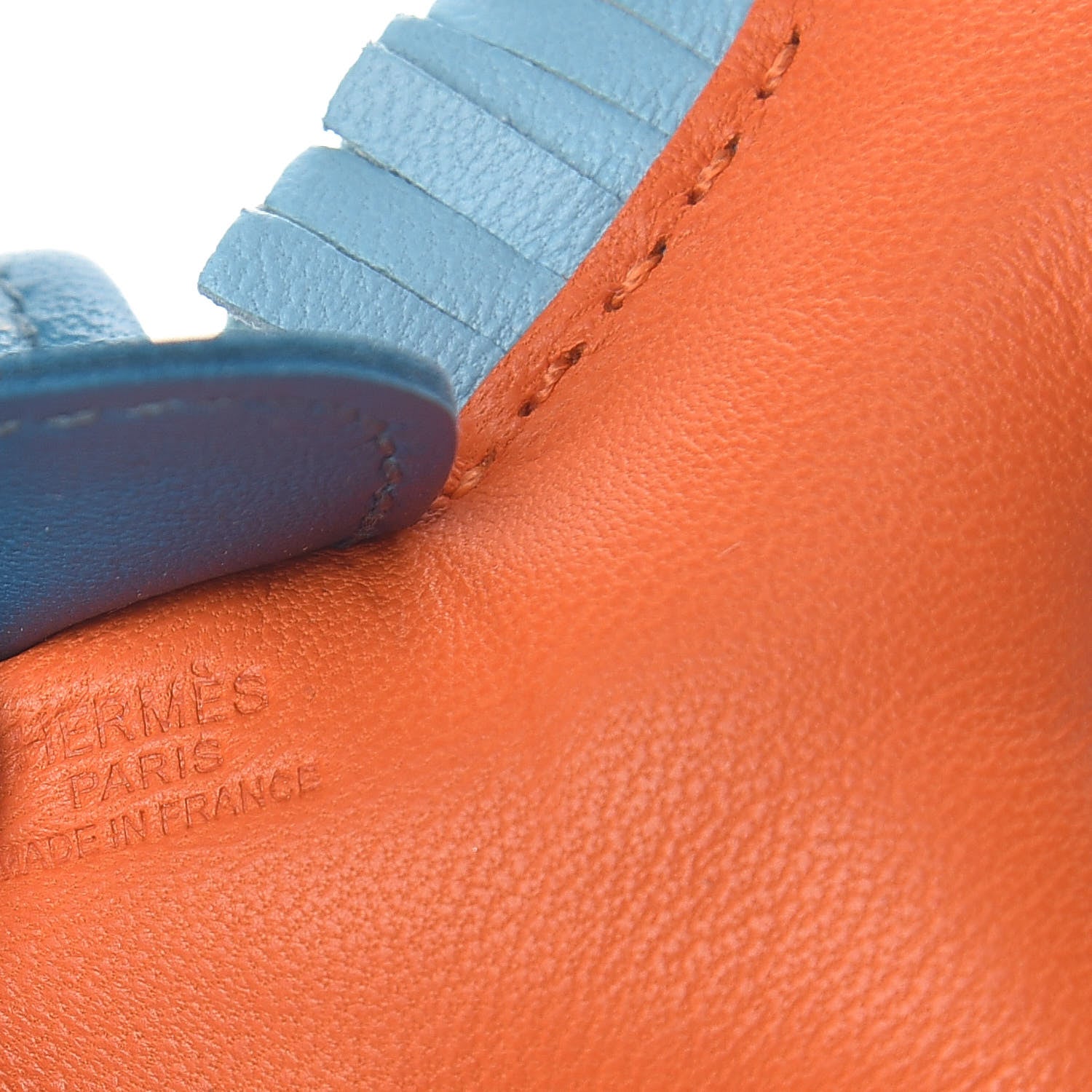 Hermes Milo Lambskin Grigri Rodeo Horse Bag Charm PM Feu Celeste Bleu Izmir 3 of 4