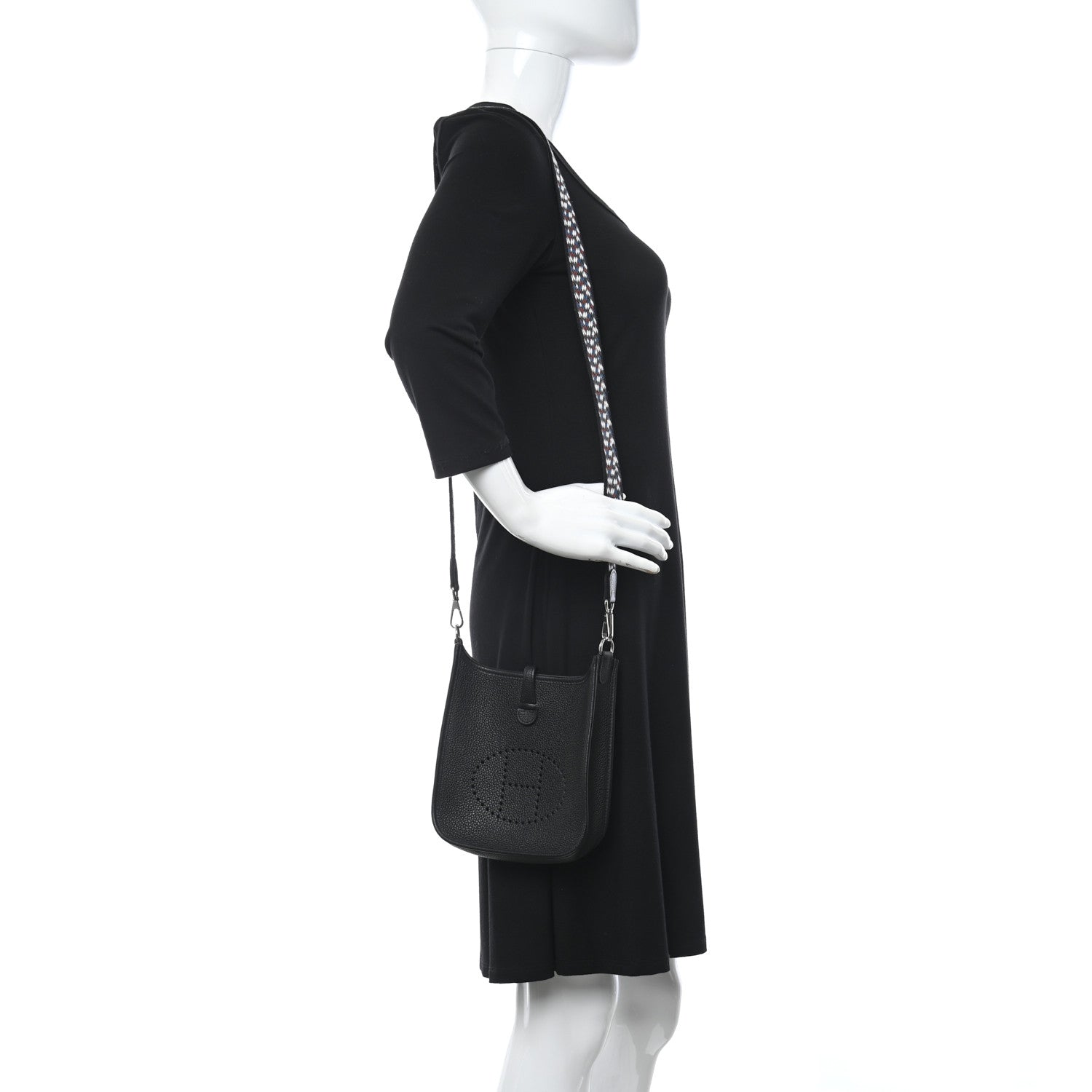 Hermes Taurillon Maurice Zigzag Evelyne TPM Black Bleu Zellige Indigo 2 of 10