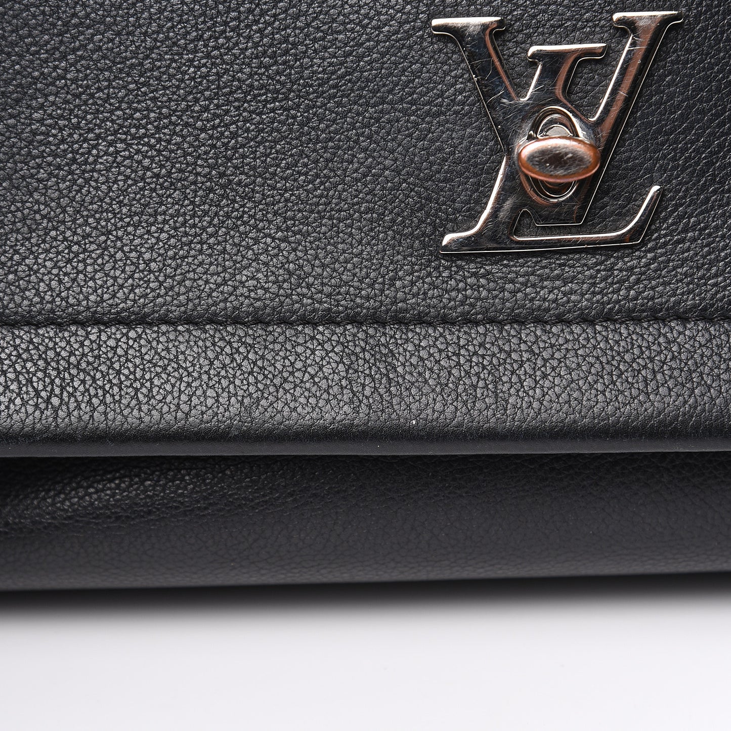 Soft Calfskin Lockme II Top Handle Black