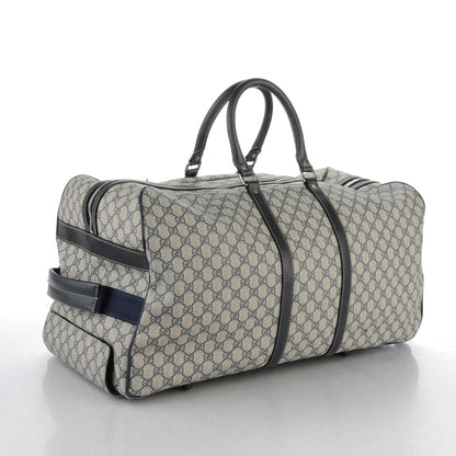 Gucci GG Plus Monogram Large Carry On Duffle Trolley Navy 3 of 12