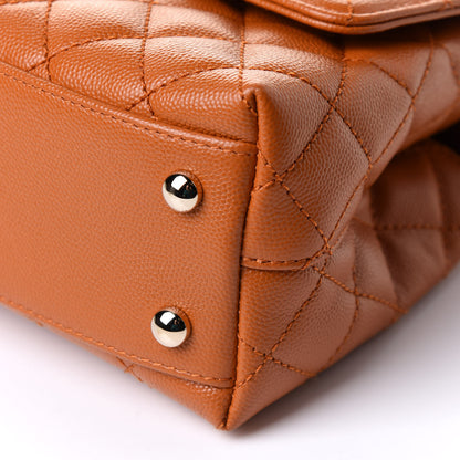 Chanel Caviar Quilted Mini Coco Handle Flap Light Brown 10 of 11