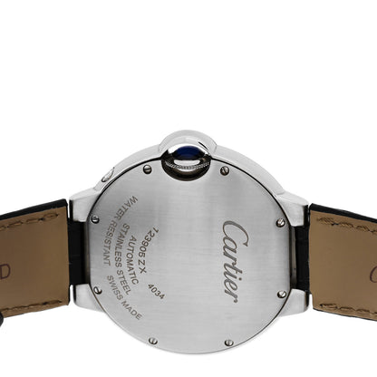 Cartier Stainless Steel Alligator 37mm Ballon Bleu De Cartier Moonphase Automatic Watch 3 of 5
