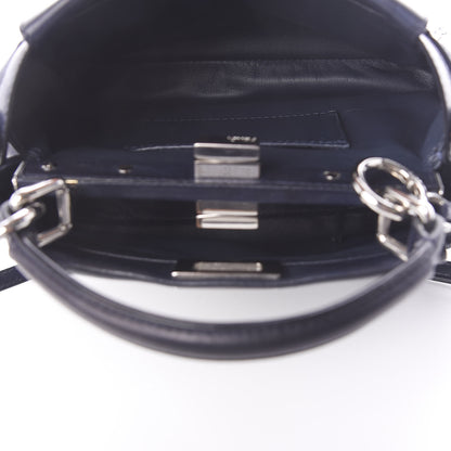 Fendi Nappa Mini Peekaboo Iconic Satchel Dark Blue 5 of 9