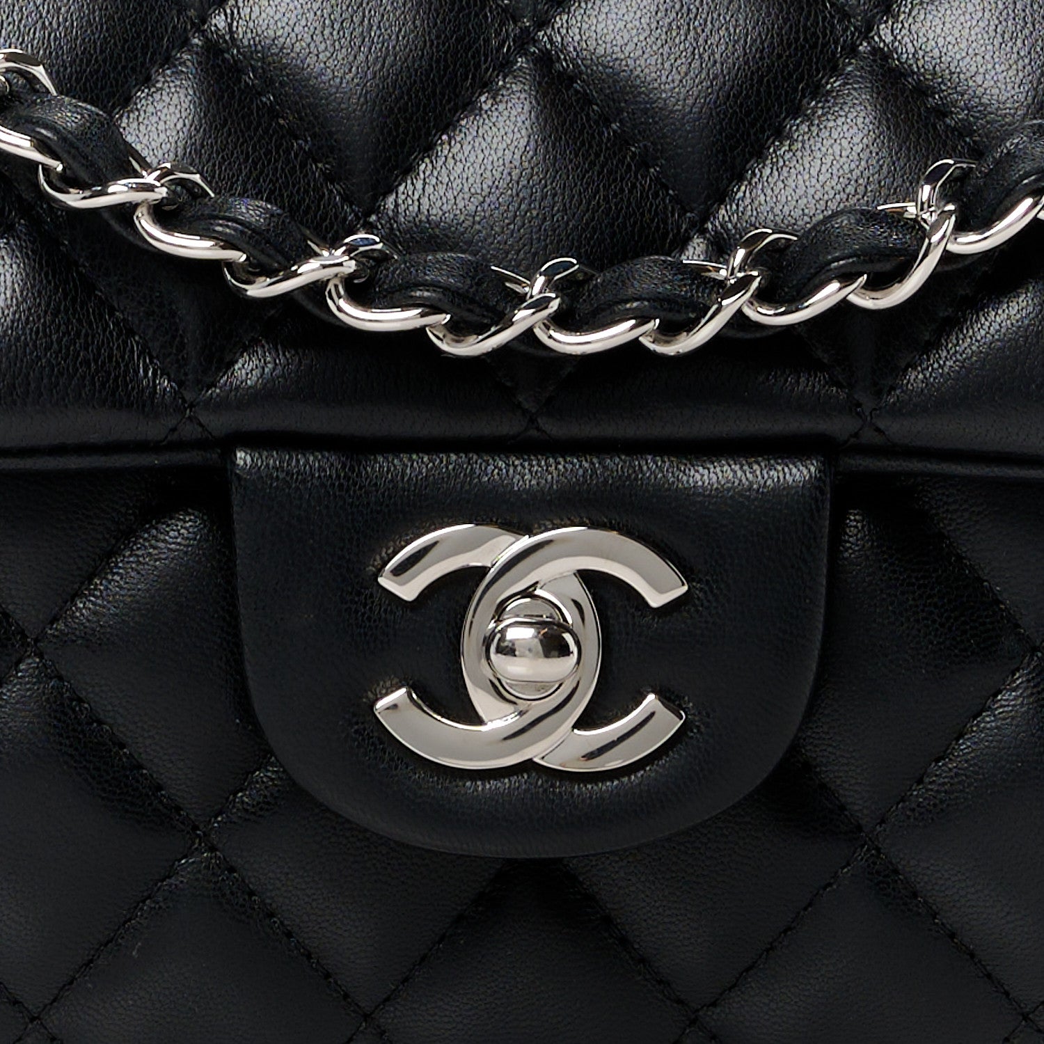 Chanel Lambskin Quilted East West Flap Black 9 of 12