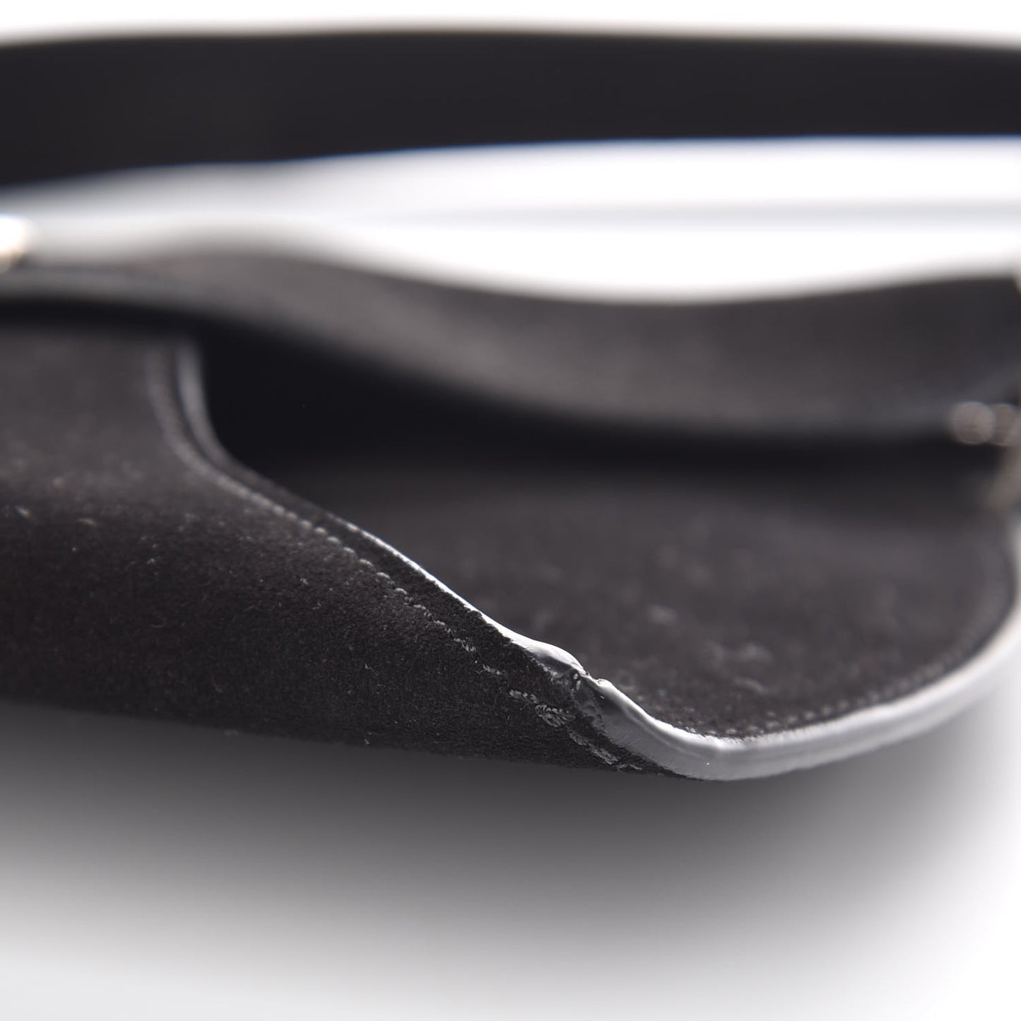 Suede Calfskin Clutch on Chain Black