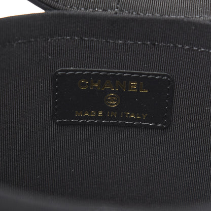 Chanel Lambskin Quilted Round Vanity Case With Chain Black 7 of 12