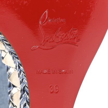 Christian Louboutin Denim Cataclou 120 Wedge Sandals 39 Blue 8 of 10